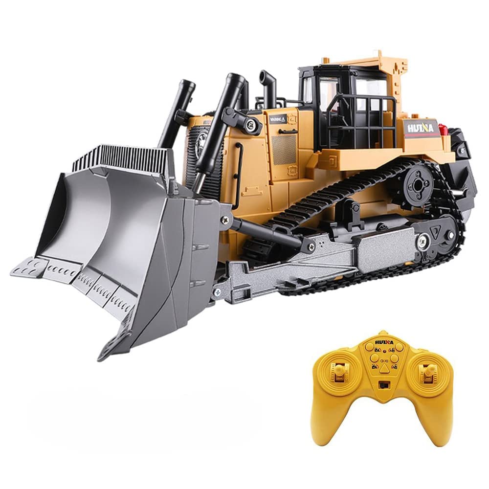 Remote Control Bulldozer 1/16 RC Front Loader Tractor Toy 2.4Ghz RC Construction Vehicles RC Dozer Toys