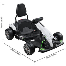 Load image into Gallery viewer, Electric Go Kart, 24V 9Ah Battery-Powered, 7.5 MPH High-Speed Drifting, Black and White
