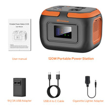 Load image into Gallery viewer, Portable Power Station 120W, 110V Power Bank with DC AC Outlet
