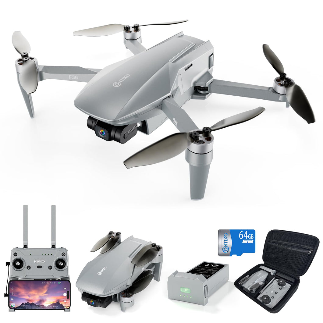 F36 GPS Drone with 4K Camera, 3-Axis Gimbal Stabilizer, 2 Miles Long Range, 25 Min Flight, Optical Flow, Brushless Motors, Follow Me