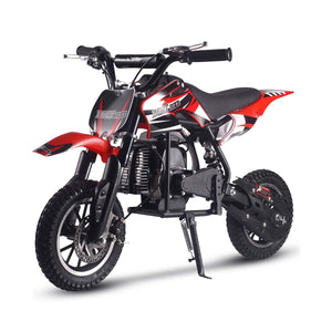 50CC Gas Dirt Bike, Off-Road Mini Bike with 2 Stroke, Motorcross Pocket Bike Push Start, Dual Disc Brake (red)