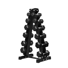 Load image into Gallery viewer, RITFIT Rubber Hex Dumbbells Set with Rack, 180-780LB Heavy-Duty Cast Iron Core, Knurled Chrome Handle, Space-Saving Storage Rack for Home Gym Strength Training
