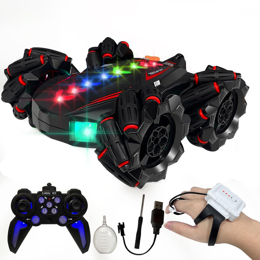 Remote Control Car Toys for Kids, 2.4GHz Indoor/Outdoor All Terrain Electric 4WD Gesture Sensing RC Car, Red