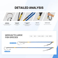Load image into Gallery viewer, TRHUNTER Carbon Fiber Fishing Gaff Saltwater Fish Gaff with S316 Stainless Steel Fishing Hook (Blue Gaff - 7' - 4'' Hook)
