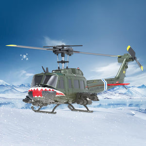 RC ERA C032 UH-1 Huey 6CH RC Helicopter Toy - Flybarless 3D Stunt Drone with 6-Axis Gyro, Altitude Hold & Brushless Motor - RTR Military Aircraft