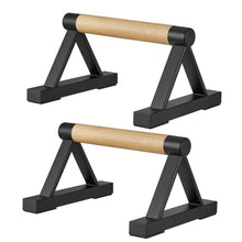 Load image into Gallery viewer, BESTWEI Wood Triangle Push Up Bars for Floor, Strength Training Pushup Stands Parallettes Bars for Home Calisthenics, Fitness, Floor Workouts Solid Wood with Sturdy Metal Bracket, Support 500 lbs
