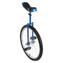 Load image into Gallery viewer, 24 Inch Unicycle with Manganese Steel Frame, Leakproof Tire, Adjustable Seat, Curved PU Seat, Mute Bearing, Exercise Bicycle (Blue)
