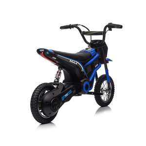 Kids Ride On 24V Electric Toy Motocross Motorcycle Dirt Bike-XXL Large, Speeds up to 14.29MPH,Dual Suspension, Blue