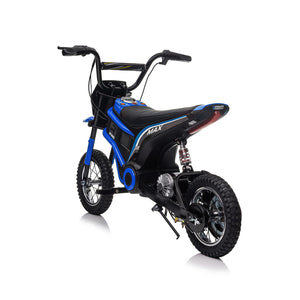 Kids Ride On 24V Electric Toy Motocross Motorcycle Dirt Bike-XXL Large, Speeds up to 14.29MPH,Dual Suspension, Blue