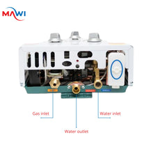 Load image into Gallery viewer, Tankless water heater Gas Propane 1.6GPM VENT FREE 41000 BTU Portable hot water Heater Great for RV &amp; Home outdoors installation - On demand Instant hot water supply - Calentador de agua de Gas White
