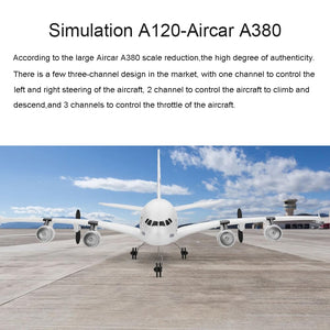 A120-Aircar A380 RC Airplane,WLtoys 3CH EPP Fixed Wing Remote Control Aircraft Toys (Regular Version)