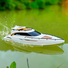 Load image into Gallery viewer, Luxury Modern Yacht, 1/28 RC Boat, 2.4Ghz Radio Remote Control 15” Sailing Cruise, Pool Lake Pond Dual Motors 15kmph Speed Ship
