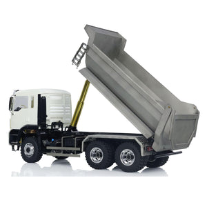 1/14 6 * 6 Front Cylinder Hydraulic Dumper Truck Tipper RC Model 540 Motor Lock Servo Light Sound System Lesu Construction Vehicle