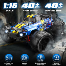 Load image into Gallery viewer, 1:16 Scale RC Cars for Adult, Remote Control Car Fast 40KPH Hobby RC Cars for Boys Age 8+, 4x4 All Terrain Off-Road RC Truck

