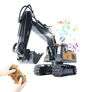RC Excavator, 1:20 Scale Remote Control Excavator, 2.4GHz 11 Channel RC Construction Truck, Engineering Vehicles Educational Toys