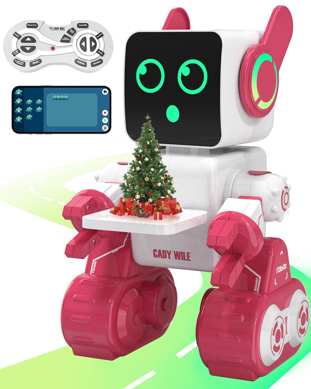Robot Toys for Kids, Remote & APP Control Robot, Programmable Interactive Toys with Coin Bank, Smart Educational Robot (Pink)
