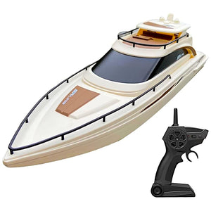 Luxury Modern Yacht, 1/28 RC Boat, 2.4Ghz Radio Remote Control 15” Sailing Cruise, Pool Lake Pond Dual Motors 15kmph Speed Ship
