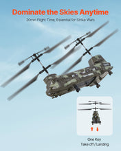Load image into Gallery viewer, RC Helicopter, 2.4GHz Military Remote Control Helicopter, 3.5 Channel RC Airplane for Kid, 20 Mins Flight Time, One-Key Takeoff/Landing &amp; LED Lights
