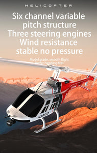Helicopter Remote Control Multipurpose Helicopter 6-Axis Gyroscope High Suspension Barometer (Dual Battery Remote) Red Version