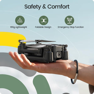 Foldable FPV Drone with 1080P WiFi Camera for Adult Beginners and Kids; Voice Gesture Control RC Quadcopter