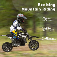 Load image into Gallery viewer, 50CC Gas Dirt Bike, Off-Road Mini Bike with 2 Stroke, Motorcross Pocket Bike Push Start, Dual Disc Brake (Black)
