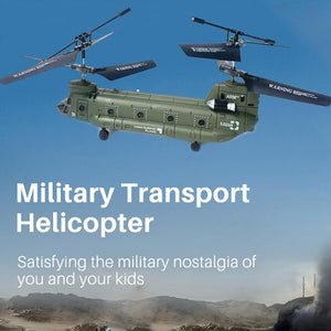 Remote Control Helicopter, S026H Military Transport RC Helicopter with Altitude Hold, One Key Take Off/Landing, LED Light, Low Battery Reminder