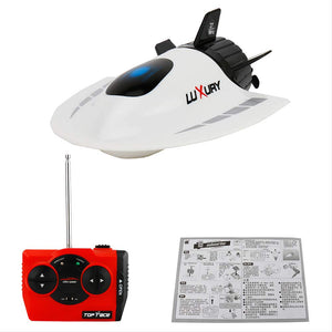 Mini RC Submarine Boat, Remote Control Waterproof Diving Toy for Kids (White)