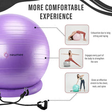 Load image into Gallery viewer, NEUMEE Yoga Ball Chair with 65cm Exercise Ball &amp; 2 Resistance Bands(Purple)
