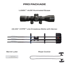 Load image into Gallery viewer, Killer Instinct Rapid 420 Crossbow - 420 FPS High-Speed Hunting Crossbow with 4×32 Scope, Rope Cocker, Arrows, Quiver &amp; Rail Lube - Compact &amp; Powerful Kit
