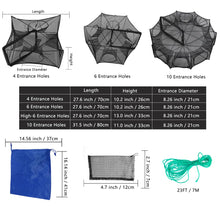 Load image into Gallery viewer, Drasry Fishing Trap Foldable Fish BaitNet for Minnow Crab Crayfish Crawdad Shrimp Trap Cage Collapsible Easy Use Fishing 10
