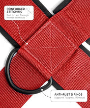 Load image into Gallery viewer, DMoose Fitness Neck Harness for Weight Lifting - Soft Padded Head &amp; Chin Strap with 30" Heavy Duty Steel Chain - Neck Exerciser, Trainer &amp; Strengthener to Support Injury Recovery (Red)
