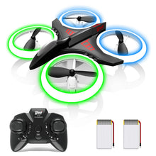 Load image into Gallery viewer, Dwi Dowellin 4.9 Inch Mini Drone for Kids Crash Proof LED Lights One Key Take Off Landing Flips RC Remote Control Small Drones Toys for Beginners Boys and Girls Adults Nano Quadcopter,Black
