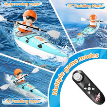 Load image into Gallery viewer, Kids RC Kayak Boat Toy,2.4 Ghz Remote Control Paddle Boat Toys, Toddler Water Racing Boat W/Light for Pools, Lake, Bathtub Summer Outdoor Water
