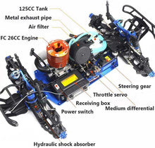 Load image into Gallery viewer, 1/8 Gas Powered RC Car Hobby Grade Racing Car for Adult 90KM/H Nitro Buggy 4WD 26CXP Nitro Engine Rock Crawler Gas Powered
