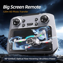 Load image into Gallery viewer, Drone with HD Camera for Adults, RC Drone with FPV Screen on Controller, Gesture Selfie, Altitude Hold, One Key Start, 3D Flips, Headless Mode, Optical Flow Positioning Foldable Drones Under 250g Lightweight RC Quadcopter Gifts for Teens Beginners Outdoor
