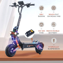 Load image into Gallery viewer, Removeable Battery 5000W Dual Motor Electric Scooter
