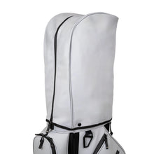 Load image into Gallery viewer, KRADUL - LUX Cart Bag – Lightweight Vegan Leather Golf Cart Bag with Waterproof Pockets, Organized Club Dividers &amp; Cart Strap Tunnel (Fossil Gray)

