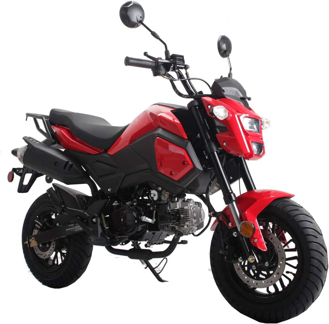 125cc Scooter Adult Motorcycle VADER 125 Gas Dual Sports Motorcycle Dirt Motorcycle Street Bike Motorcycle Bike (Red)