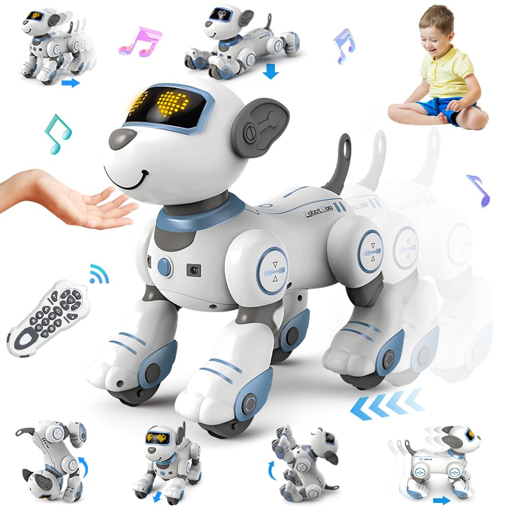 Remote Control Robot Dog Toy for Kids - Interactive Touch & Follow 17 Functions Robot Dog Pet, Programmable Smart Walking