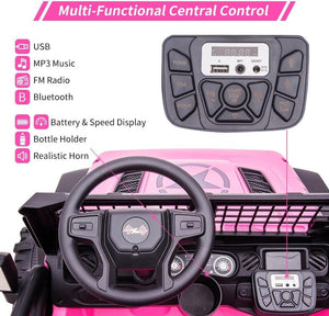 12V Kids Ride-On 2 Seaters Electric Car with Remote Control Battery-Powered Electric Vehicle 2x120W Motors