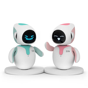 Touch Interactive Toys, Cute Robot Pets with Abundant Emotions. Idle Animations & Mini-Games (Blue + Pink Combination)