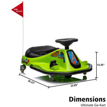 Load image into Gallery viewer, 24V Electric Drifting Go Kart, High/Low Speed Switch and Simplified Drifting System, Electric Go-Kart for Ages 3+ (Green)
