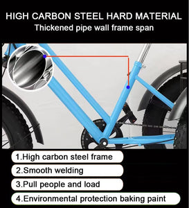 Mountain Tricycle for Adults, 7 Speed Three Wheel Bicycles, 20 Inch Fat Tire Off Road Tricycles Trikes