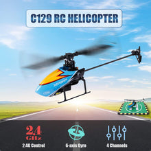 Load image into Gallery viewer, RC Helicopter for Adults and Kids, 4 Channel 2.4Ghz Remote Control Helicopter with 6-Axis Gyro, RC Aircraft with Altitude Hold and 3 Batteries (Blue)

