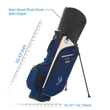 Load image into Gallery viewer, ANNCORD Golf Stand Bag 14 Way Top Dividers Full-Length with Stand, 7 Pockets, Lightweight Golf Bag for Men, Dual Strap, Rain Hood, Portable Golf Club Bag for Men Women, Blue/Black
