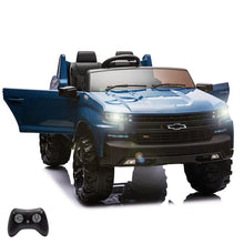 Load image into Gallery viewer, 24V Kids Electric Vehicle Baby Car Licensed Chevrolet Silverado 2 Seater Ride On Toy with Remote, LED Lights, MP3, Bluetooth for Boys and Girls, Blue
