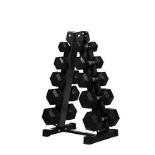 Load image into Gallery viewer, RITFIT Rubber Hex Dumbbells Set with Rack, 180-780LB Heavy-Duty Cast Iron Core, Knurled Chrome Handle, Space-Saving Storage Rack for Home Gym Strength Training

