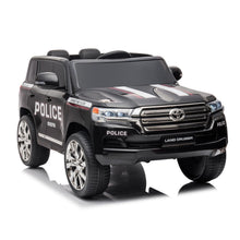 Load image into Gallery viewer, Electric Kids Ride on Police Car SUV, 2 Seater Truck 12V Licensed Toyota Land Cruiser with Remote Control, Black
