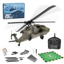 Load image into Gallery viewer, RC Helicopter Model, Black Hawk UH-60L 170 Size 4CH Flybarless Helicopter with Adjustable Left and Right Hand Throttle (RTF Version)
