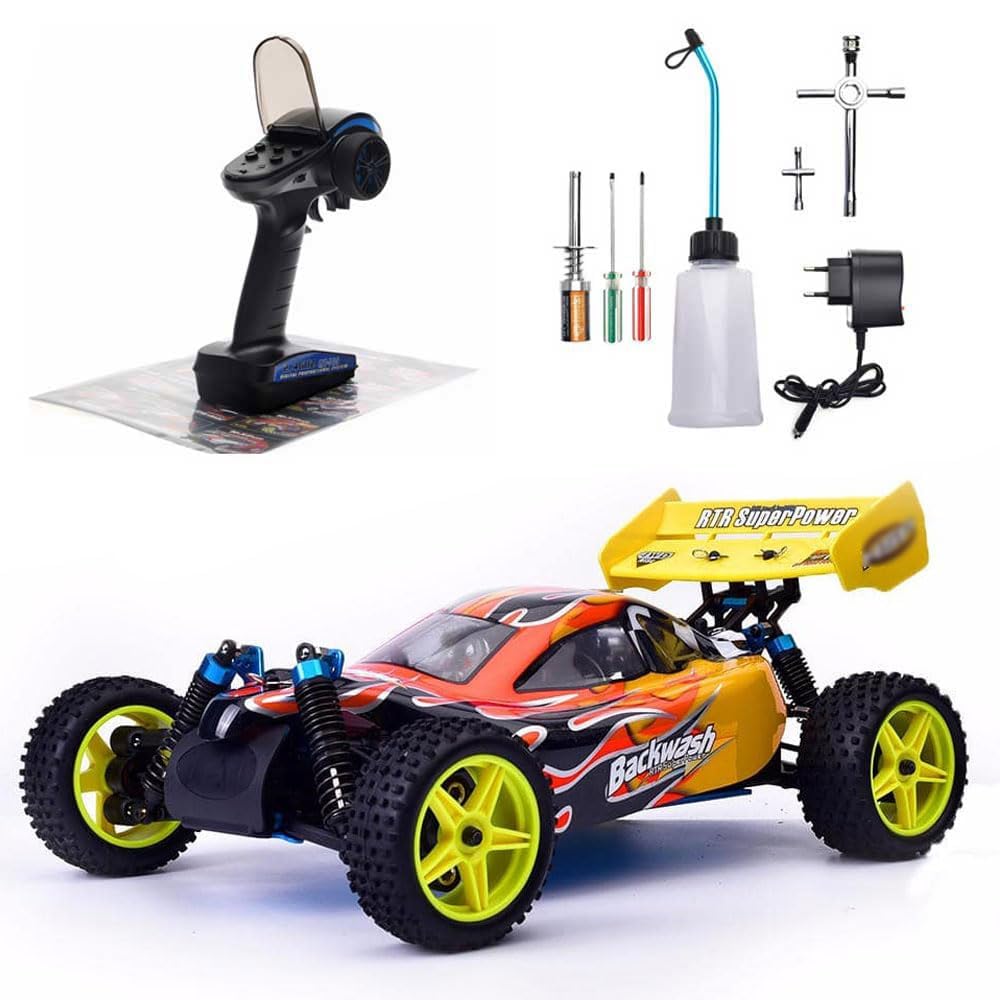 1/10 Nitro RC Car for Adult 75CC Oil-Powered Two Speed RC Crawler Truck, 4WD Off Road Buggy Nitro Gas Power Remote Control Car Hobby